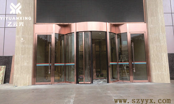 金融大廈兩翼自動(dòng)轉(zhuǎn)門(mén)（玫瑰金包邊）